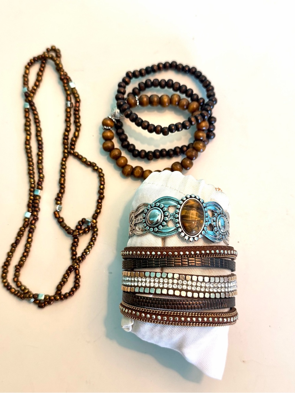 Boho Brown and Turquoise Multi-Strand Bracelet Set